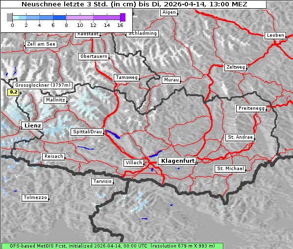 Neuschnee, 14. 4. 2026