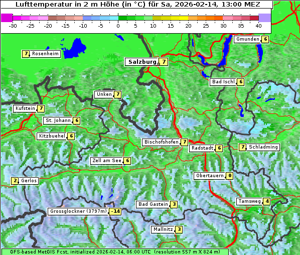 Temperatur, 14. 2. 2026