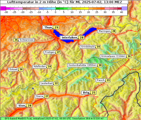 Temperatur, 2. 7. 2025
