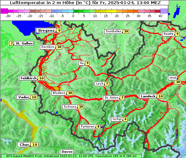 Temperatur, 24. 1. 2025