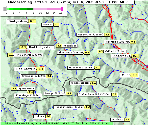 Niederschlag, 1. 7. 2025