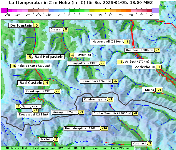 Temperatur, 25. 1. 2026