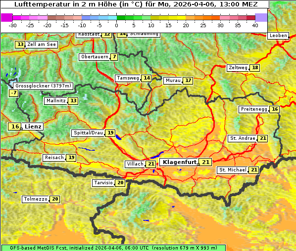 Temperatur, 6. 4. 2026
