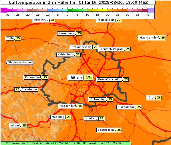 Temperatur, 26. 8. 2025