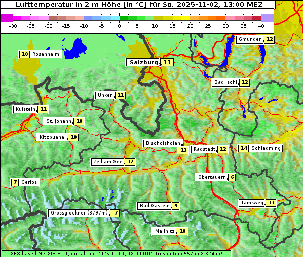 Temperatur, 2. 11. 2025