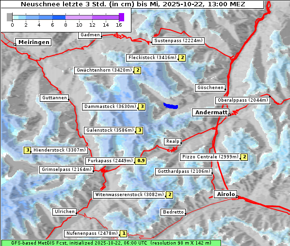 Neuschnee, 22. 10. 2025