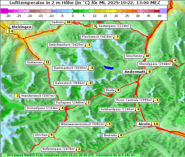 Temperatur, 22. 10. 2025