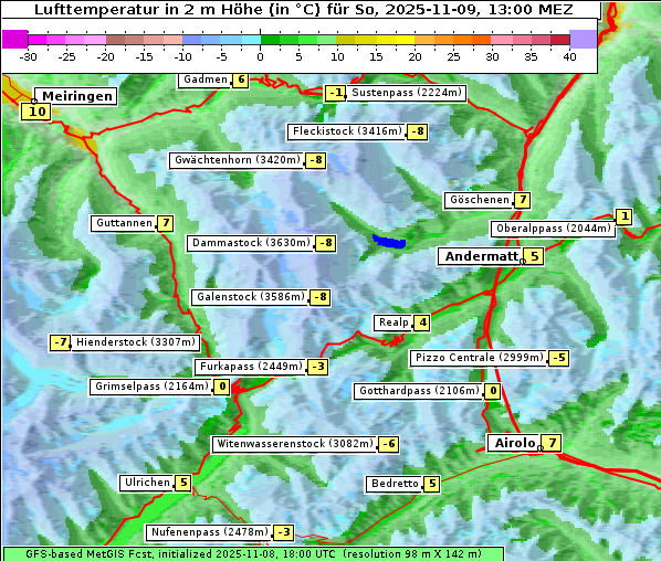 Temperatur, 9. 11. 2025