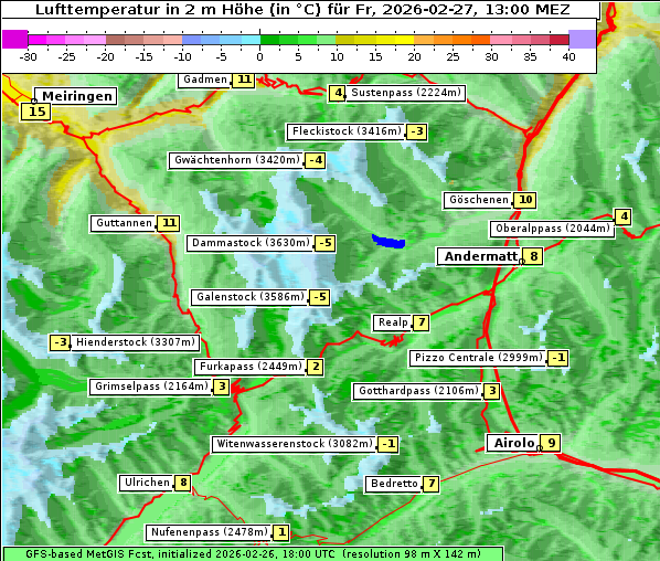 Temperatur, 27. 2. 2026