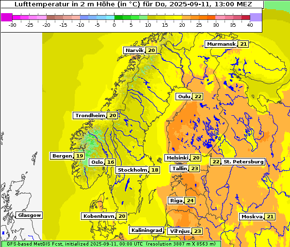 Temperatur, 11. 9. 2025