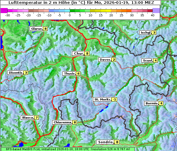 Temperatur, 19. 1. 2026
