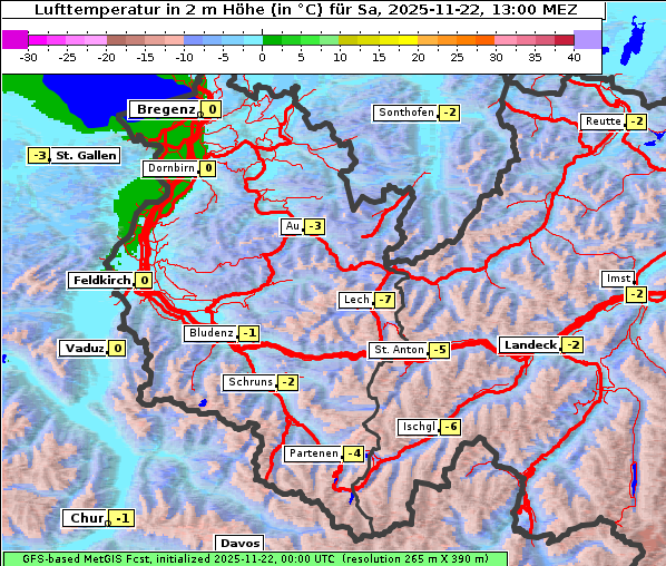 Temperatur, 22. 11. 2025
