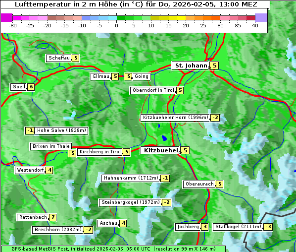 Temperatur, 5. 2. 2026
