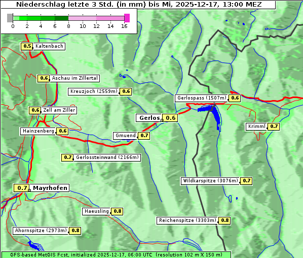 Niederschlag, 17. 12. 2025