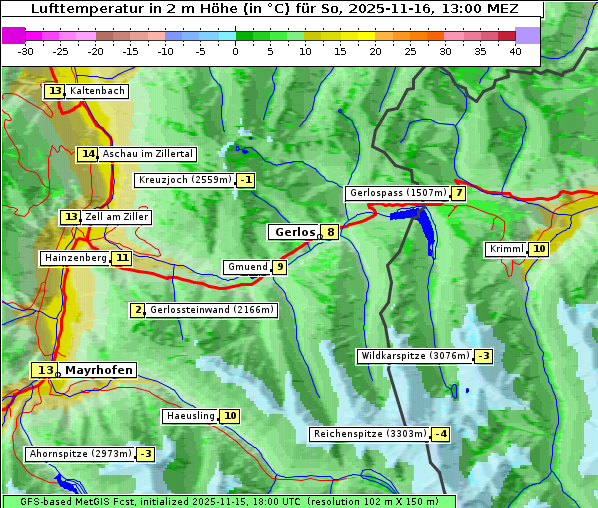 Temperatur, 16. 11. 2025
