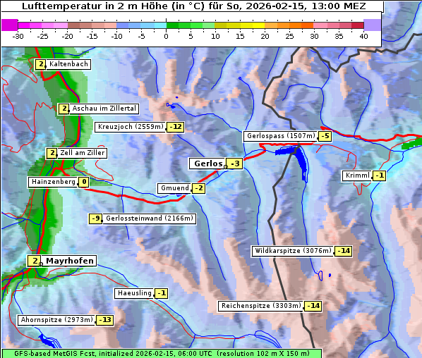 Temperatur, 15. 2. 2026