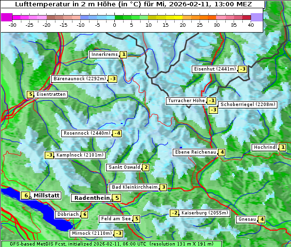 Temperatur, 11. 2. 2026