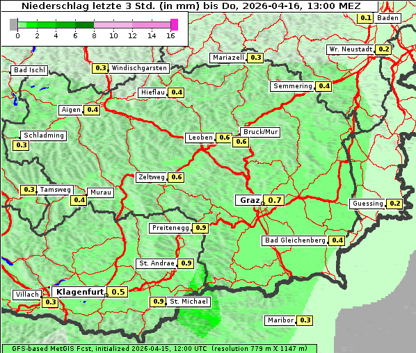 Niederschlag, 16. 4. 2026