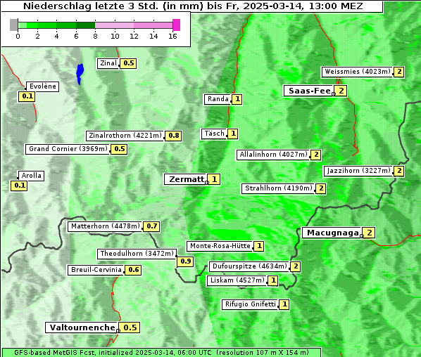 Niederschlag, 14. 3. 2025