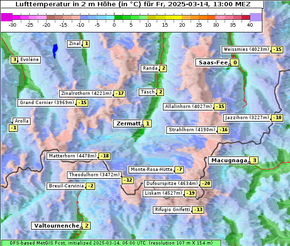 Temperatur, 14. 3. 2025