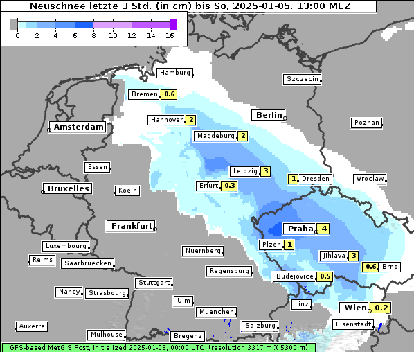 Neuschnee, 5. 1. 2025