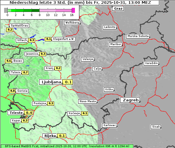Niederschlag, 31. 10. 2025