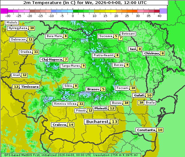 Temperatur, 8. 4. 2026