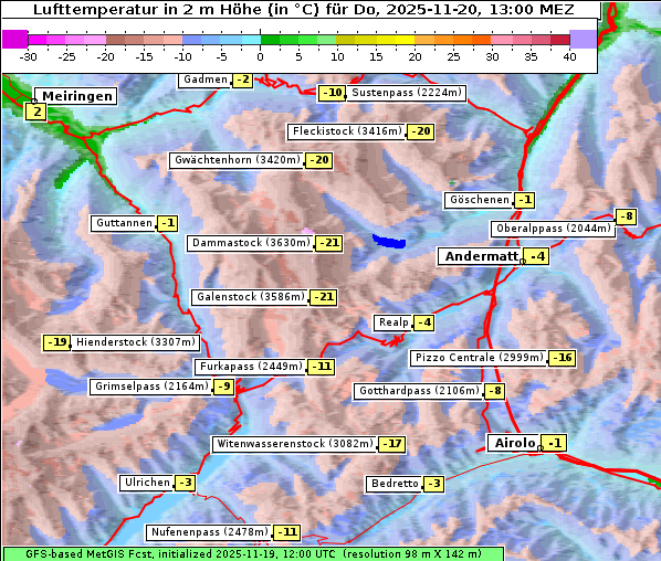 Temperatur, 20. 11. 2025