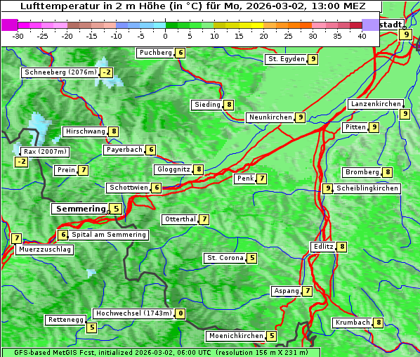 Temperatur, 2. 3. 2026