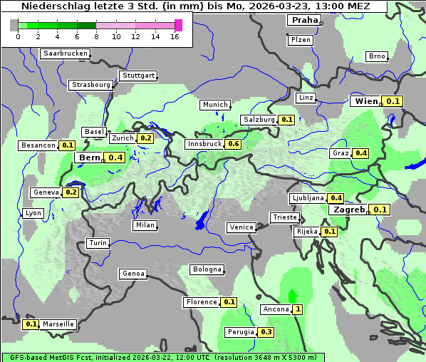 Niederschlag, 23. 3. 2026