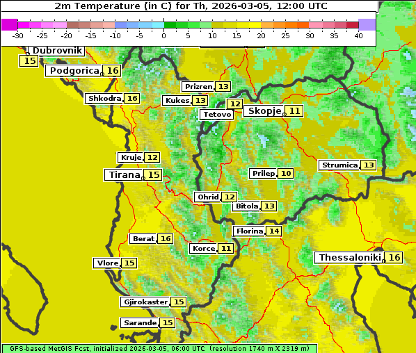 Temperatur, 5. 3. 2026