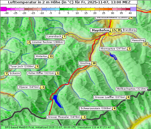 Temperatur, 7. 11. 2025