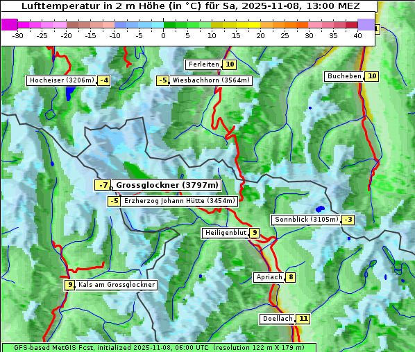 Temperatur, 8. 11. 2025