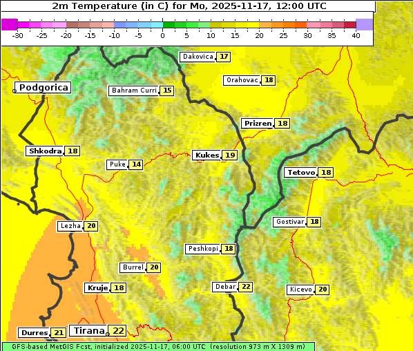 Temperatur, 17. 11. 2025