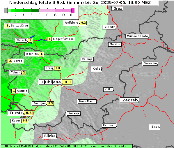Niederschlag, 6. 7. 2025
