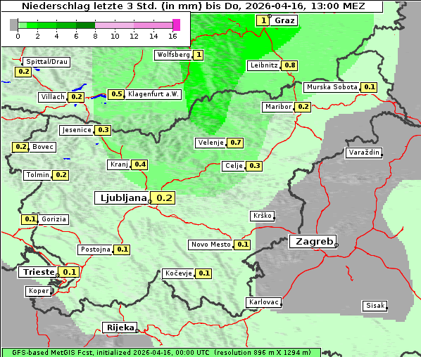 Niederschlag, 16. 4. 2026
