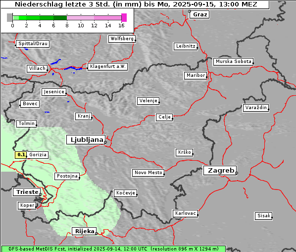 Niederschlag, 15. 9. 2025