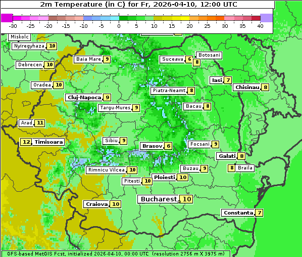 Temperatur, 10. 4. 2026