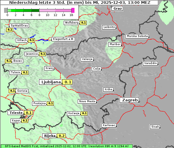 Niederschlag, 3. 12. 2025
