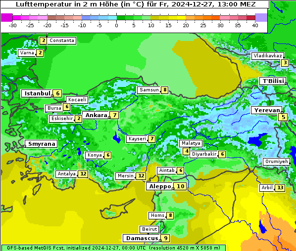 Temperatur, 27. 12. 2024