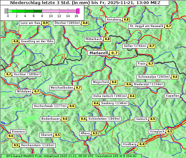 Niederschlag, 21. 11. 2025