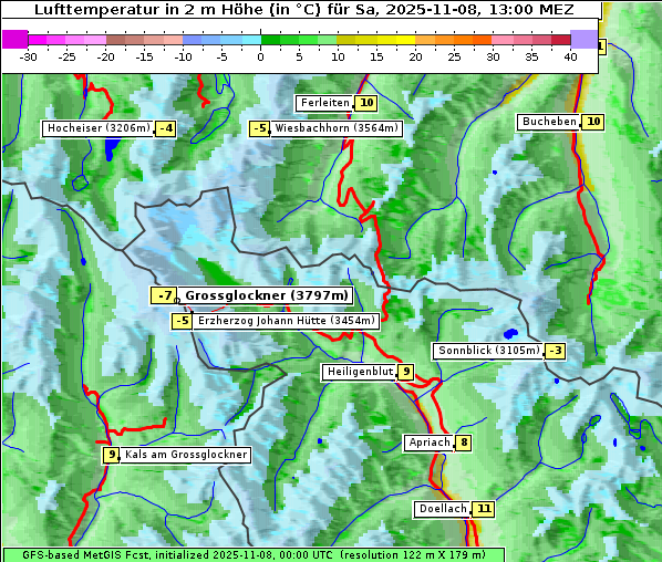 Temperatur, 8. 11. 2025