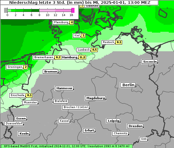 Niederschlag, 1. 1. 2025