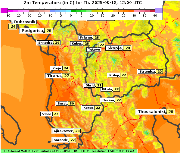 Temperatur, 18. 9. 2025