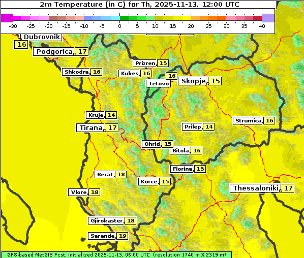 Temperatur, 13. 11. 2025