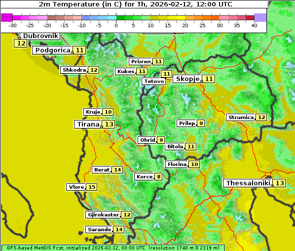 Temperatur, 12. 2. 2026