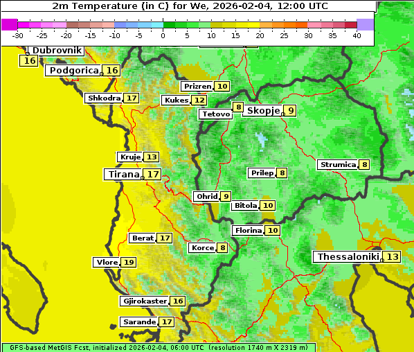 Temperatur, 4. 2. 2026