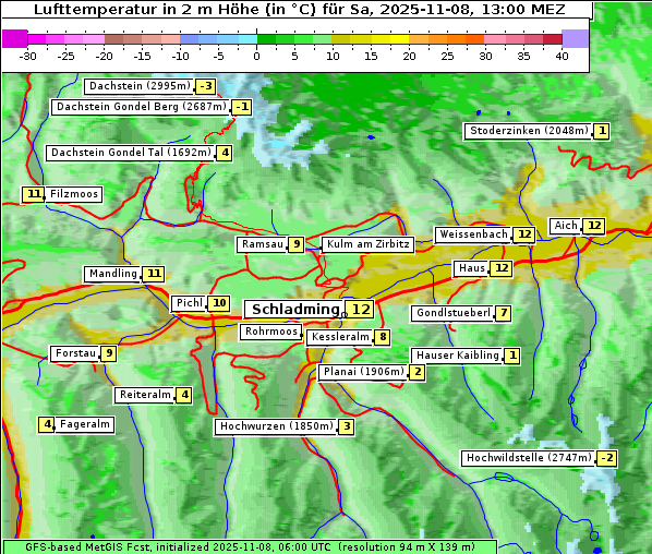 Temperatur, 8. 11. 2025