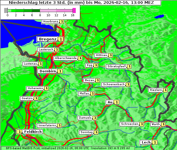 Niederschlag, 16. 2. 2026