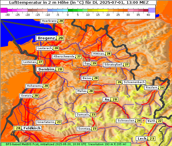 Temperatur, 1. 7. 2025